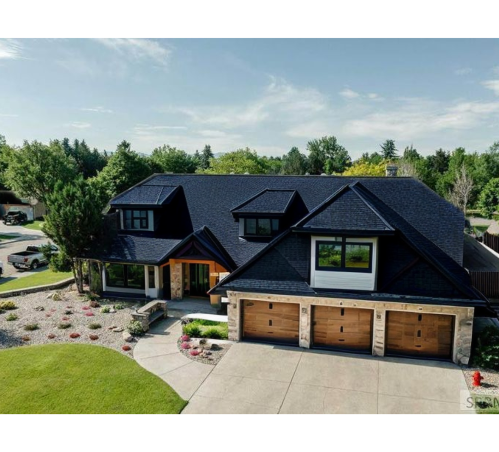 Timeless Charm: Dark Beige Bricks, Bold Black Roof & Gorgeous Landscaping for a Stunning First Impression