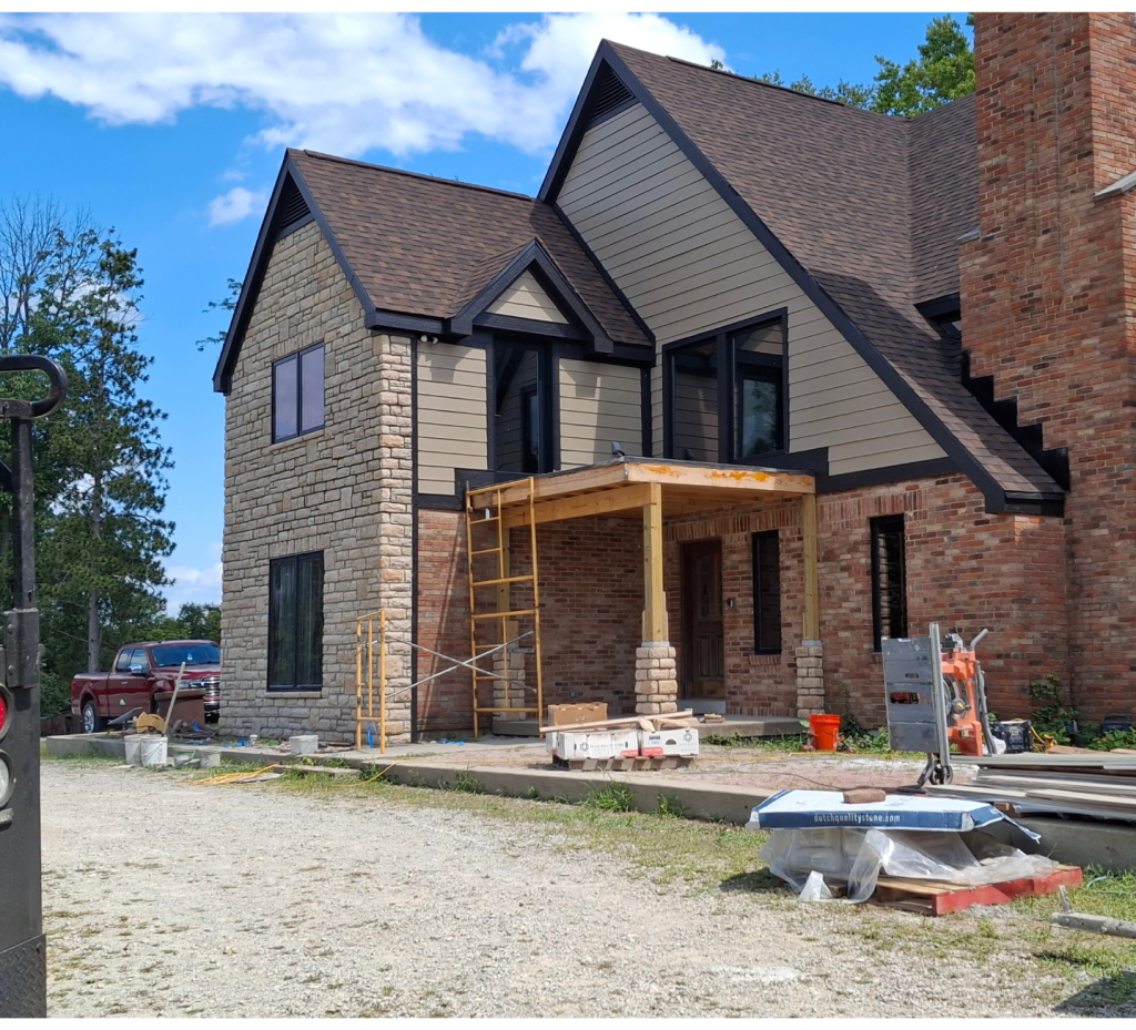 Textural Harmony: Brick, Stone & Siding