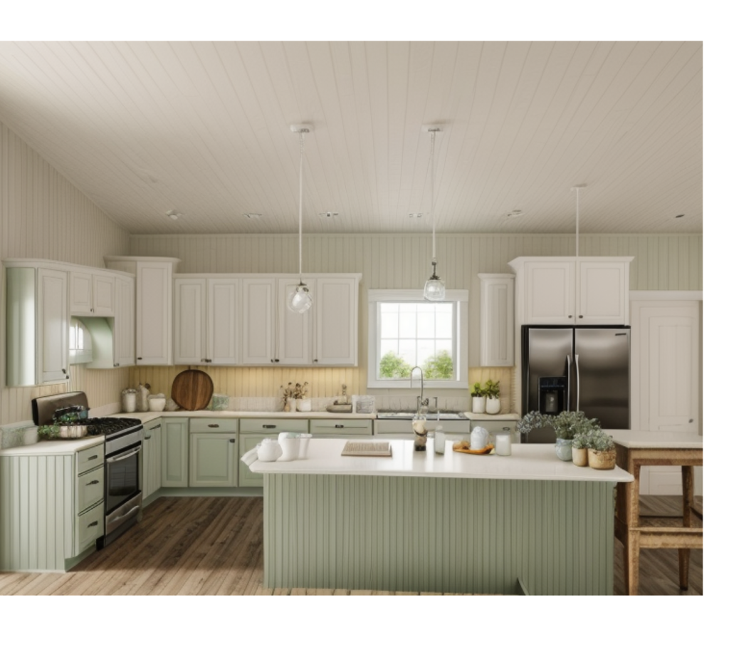 Soft Greens & Natural Wood Accents