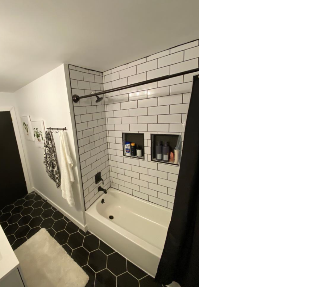 Classic Subway & Bold Hexagons: A Timeless Bathroom Refresh