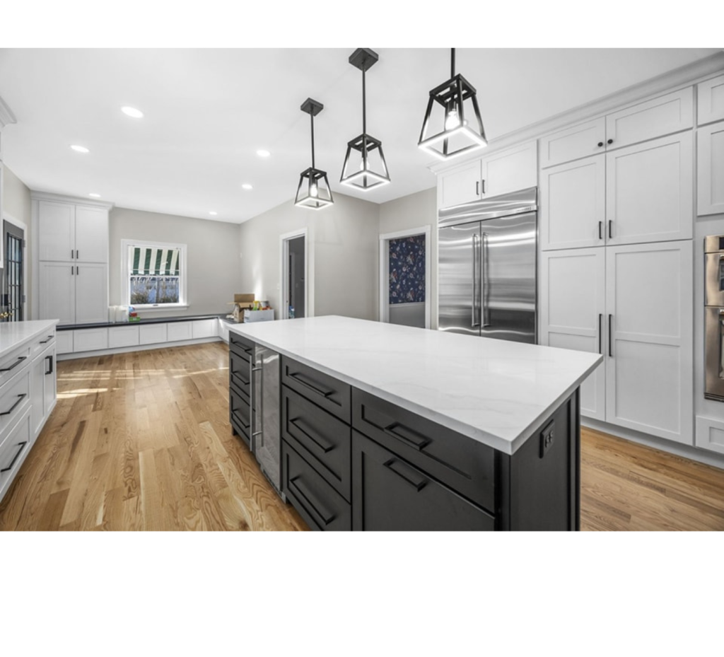 Bold Island & Bright Whites: A Modern Kitchen Hub