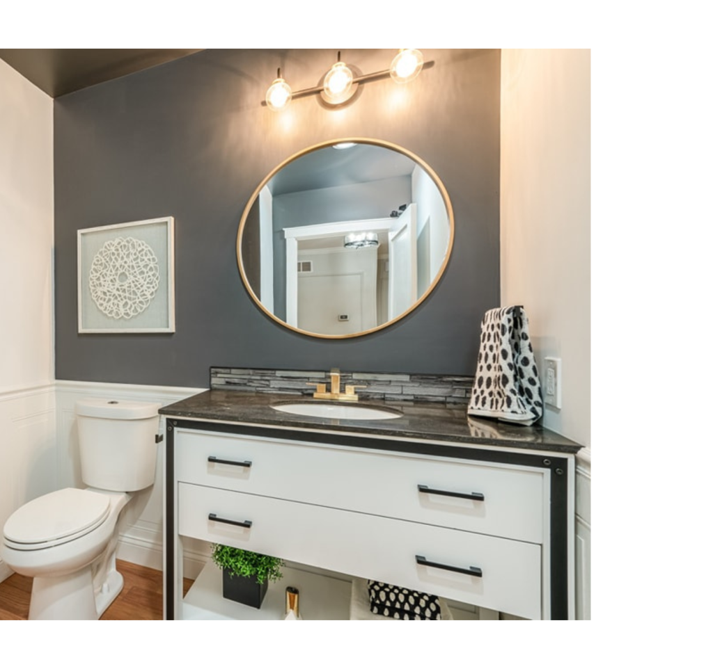 Bold Charcoal & Bright White: A Modern Powder Room Refresh