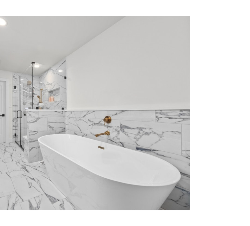 Luxurious Marble & Freestanding Elegance: A Spa-Inspired Bathroom