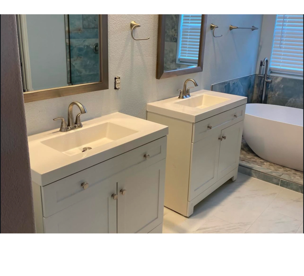 Bright Whites & Brushed Nickel: A Clean Double Vanity Bath