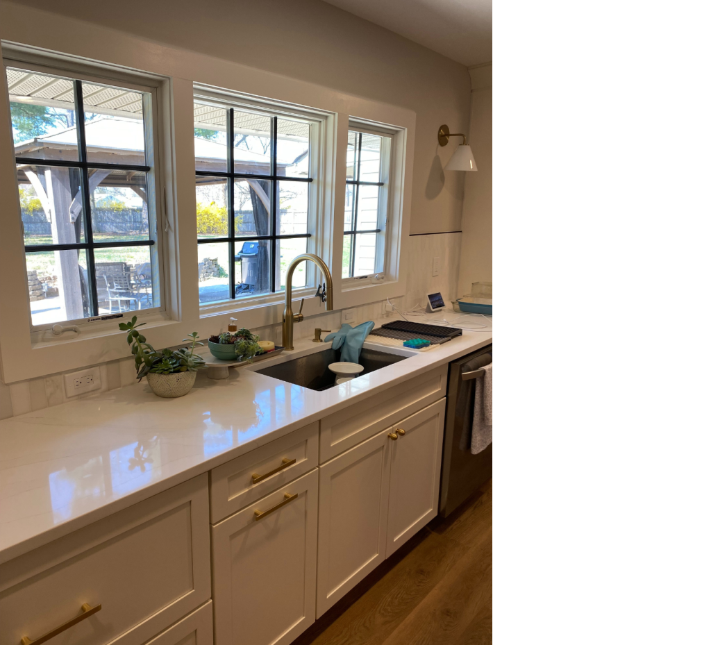 Bright Whites & Golden Touches: A Light-Filled Kitchen Sink