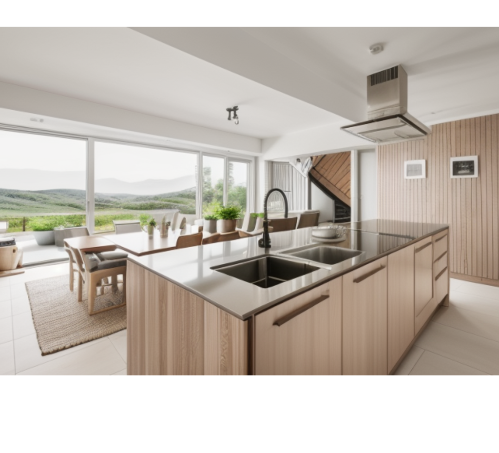 Natural Wood & Sleek Steel: A Modern Kitchen with a View