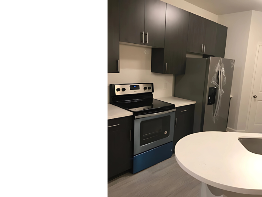 Modern Contrast: Dark Cabinets & Light Countertops