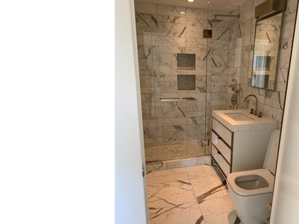 Marble Serenity: A Compact and Elegant Bathroom