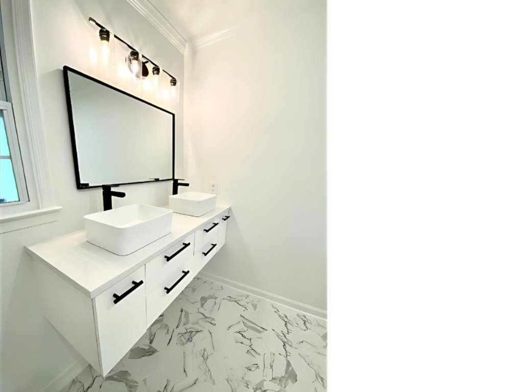 Crisp White Minimalism: A Clean Bathroom Design