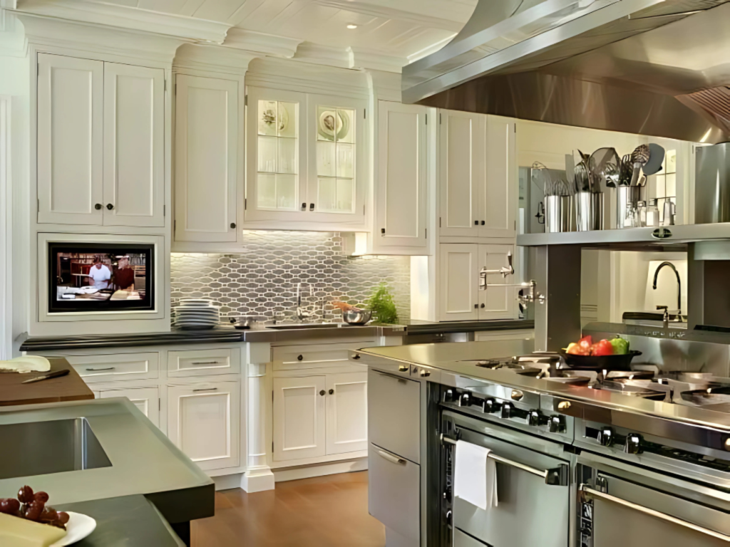 Detailed White Kitchen: Professional Range & Elegant Touches