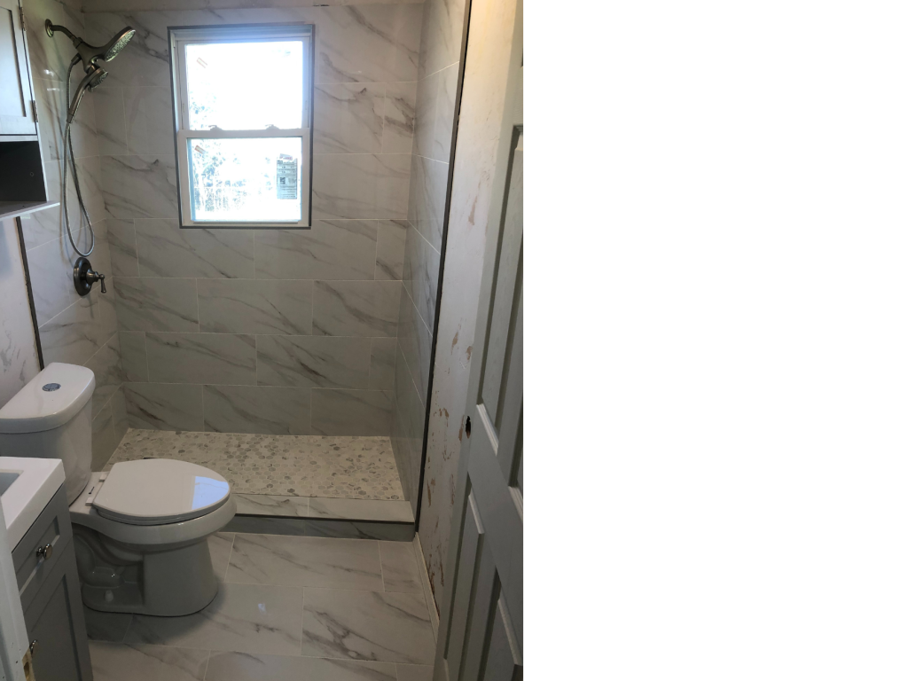 Marble-Look Elegance: A Bright & Serene Bathroom
