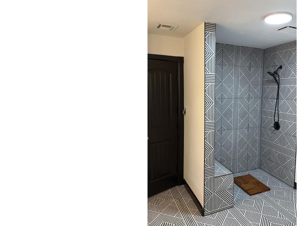 Bold Geometric Shower: A Modern Bathroom Statement