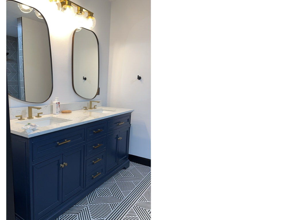 Elegant Navy Vanity: A Stylish Bathroom Centerpiece