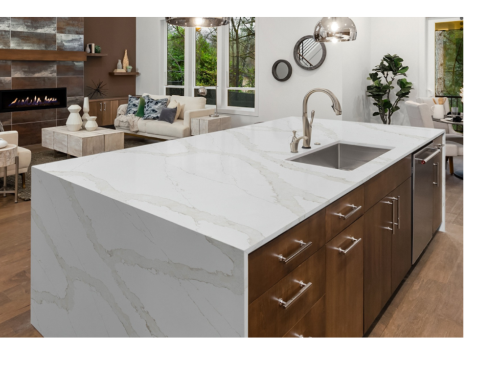Stunning Calacatta Goa Quartz Island: A Kitchen Centerpiece