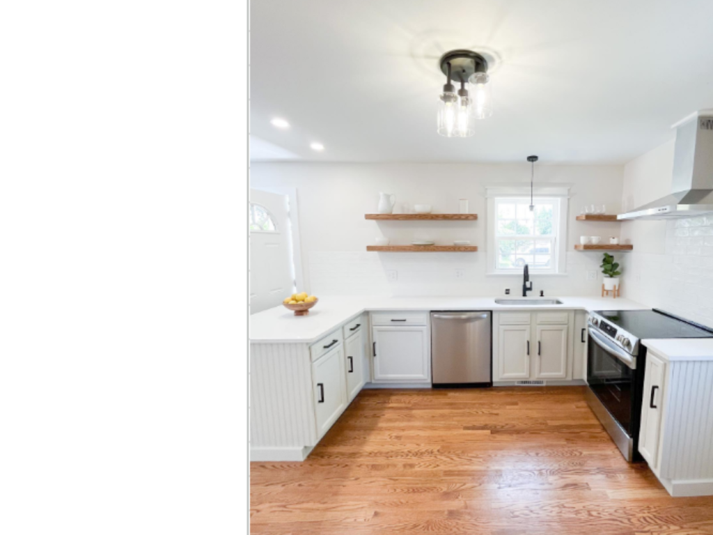 Bright & Airy Kitchen: White Cabinets, Wood Warmth