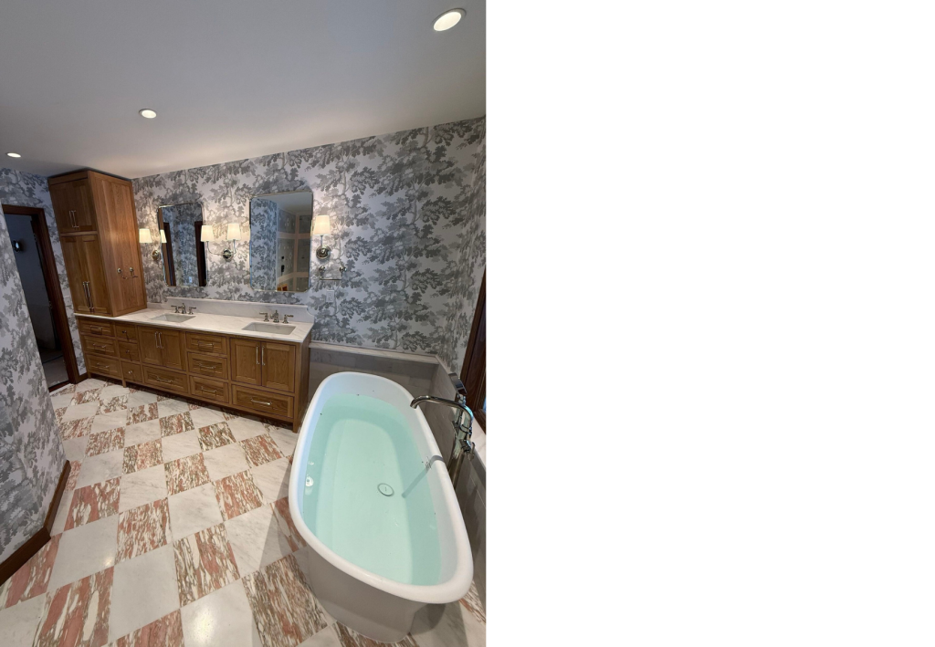 Luxurious Soak: Elegant Freestanding Tub in a Stylish Bathroom Retreat