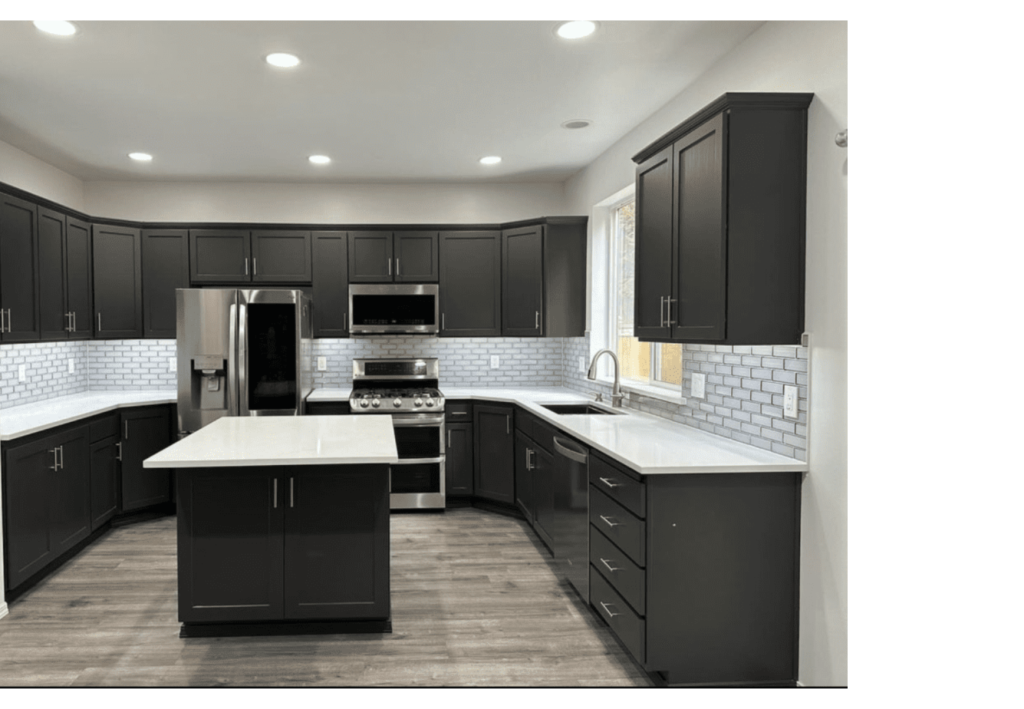 Bold & Modern: A Kitchen with Dark Cabinetry & Island