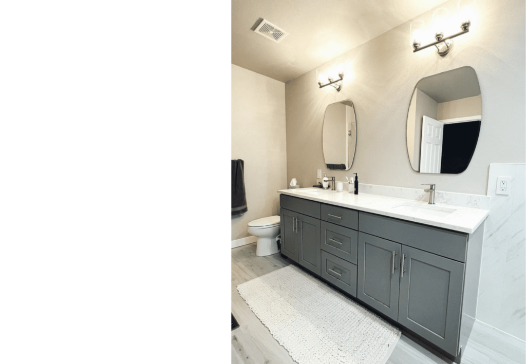 Modern Serenity: A Sleek Gray Double Vanity