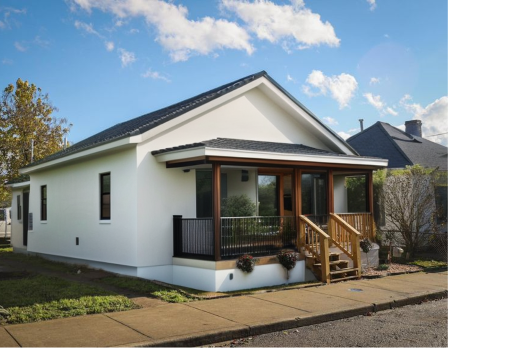 Modern Charm: A Bright Home with Inviting Porch